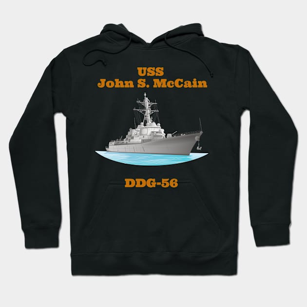 John S. McCain DDG-56 Destroyer Ship Hoodie by woormle